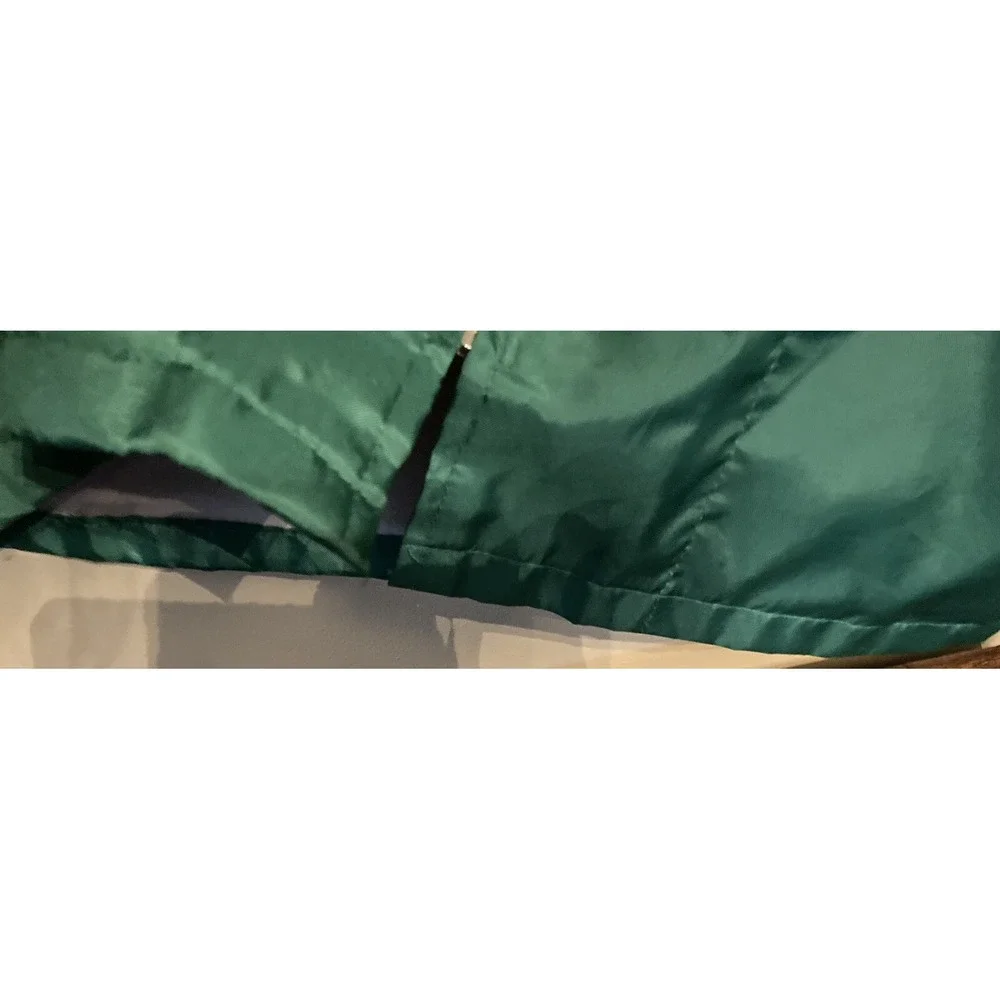 Vintage 1980s Pioneer Seed Swingster Full Zip Satin Windbreaker Green Jacket L